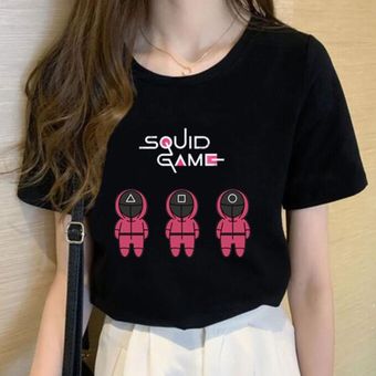 Camiseta para Squid Game Imprimir Top Top Manga corta Camiseta Show Korean TV Show 