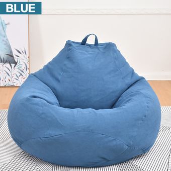 Moda Bolso grande de la haba perezoso del sofá de la cubierta a prueba de suciedad No Filler Inicio  sólo cubren-m azul 