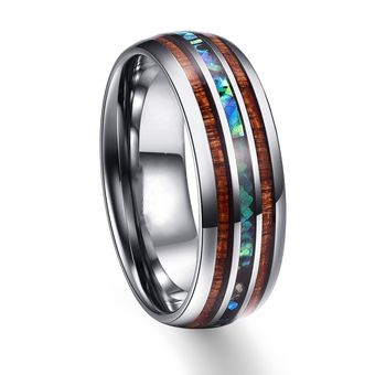 Fdlk 24 Anillo De Carburo De Lujo De 8 Mm Con Incrustaciones 