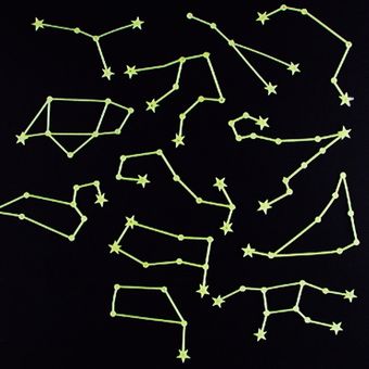 Romántico doce constelaciones luminosa brillante etiqueta de la pared decoración del hogar calcomanía 