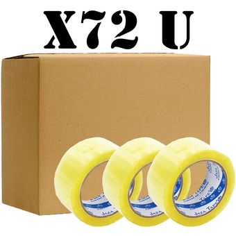 Caja X72 Cinta Adhesiva Transparente Empaque 100mts 48mm 40 Micras