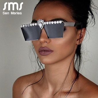 Gafas de sol de caja de mujer retro gafas de sol de lujomujer 