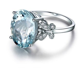Elegante Y Encantadora Mariposa Azul Claro Cristal Diamante 
