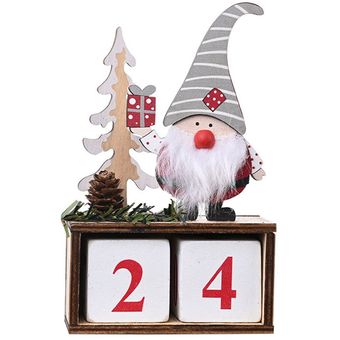 Craft de madera Calendario de Navidad Inicio Adviento Cuenta regresiva Santa Claus Calendario 