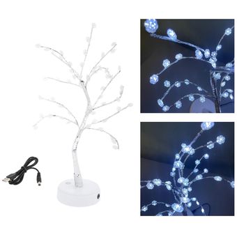 Lámpara De árbol LED USB Navidad Hada Luz De Copo de nieve 60LED 