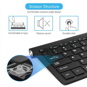 Teclado y mouse silenciosos inalámbricos compatibles con Bluetooth para tabletas Android 