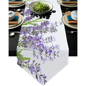camino decorativo para mesa de co Camino de mesa de lavanda púrpura 