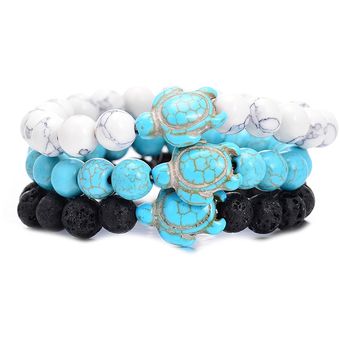 Estilo De Verano Cuentas De Tortuga Pulsera De Hombre 8 Mm 