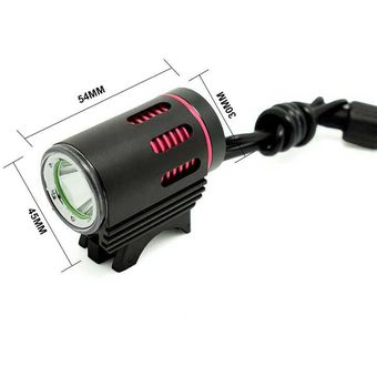 WasaFire XM-L2 Luz LED para bicicleta 4 modos 3000 lúmenes Luces para bicicleta Faro para ciclismo Linterna LED batería recargable 18650-borgoña 