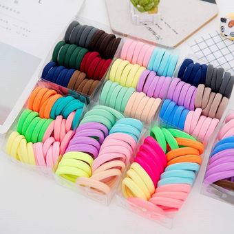 cuerda de goma para cabello Color caramelo Bandas elásticas para el pelo para niña lote de 50100 unidades accesorios para el cabello de princesa 