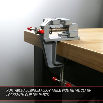 Portátil de aleación de aluminio de la tabla Vise abrazadera del metal del clip de cerrajería piezas de bricolaje 