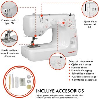 Maquina Coser 14 Puntadas Gutstark electrica casa hogar Dragonfly