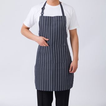 Delantal de cocina para Chef,sin mangas,ajustable,a rayas,con bolsillos,Unisex,8 patrones,nuevo estilo Simple（photo） 