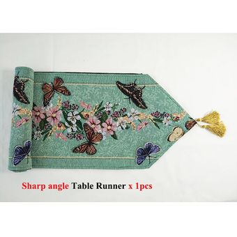 decoración Vintage de Camino de mesa rústico de flores y mariposas 