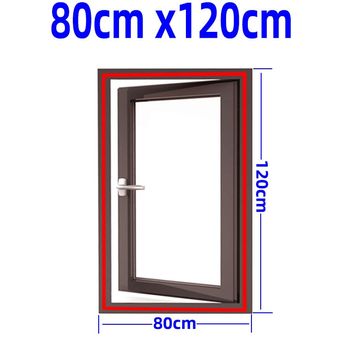 Écrans anti-moustiques à bordures personnalisées,écrans non magnétiques,Velcro,rideaux invisibles,écrans de sable auto-adhésifs #W80cm x H120cm 
