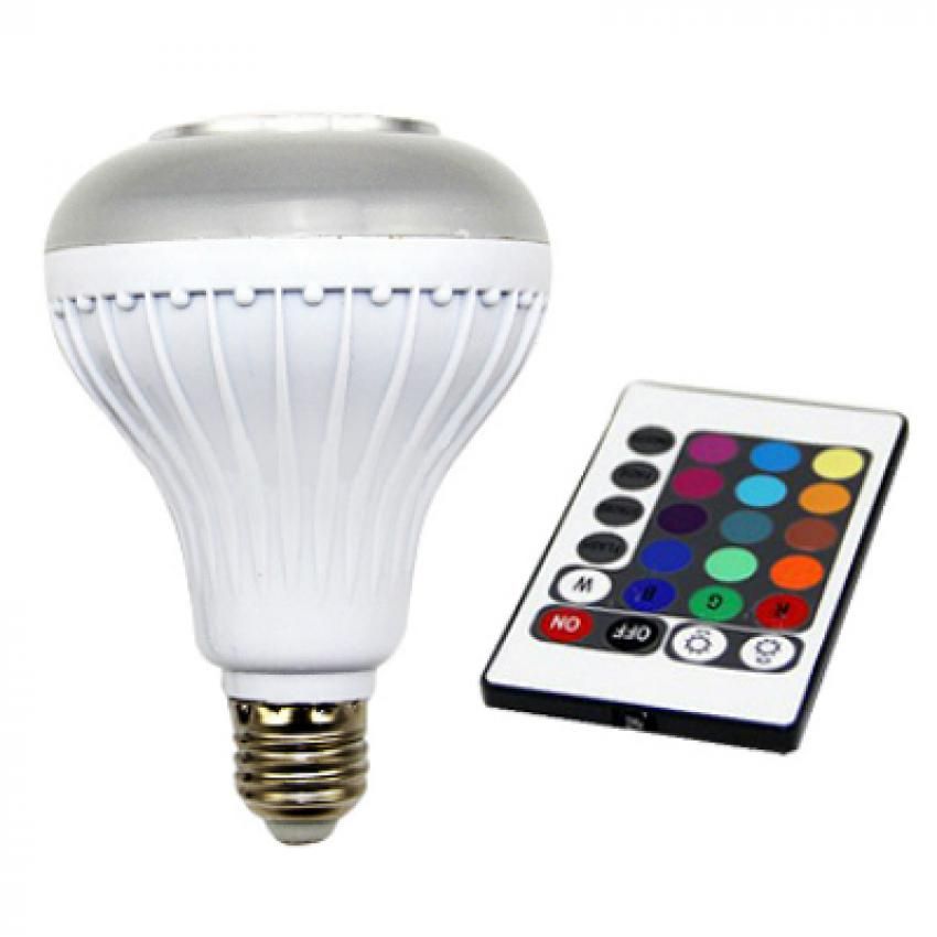 Ampolleta LED colores con bluetooth y control remoto.