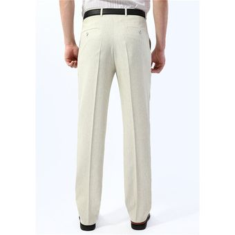 pantalones de traje Formal para hombre pantalones finos rectos sueltos de negocios para hombre pantalones de talla grande 42 44 XYX #618 camel gray pantalones de lino de verano para hombre 