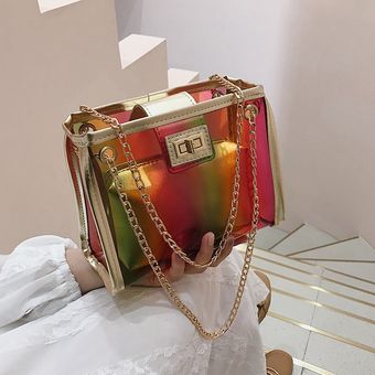 Bolso de moda de verano bolso de Mujer Transparente de PVC de alta c XYX 