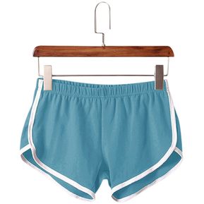 #Blue Pantalones cortos deportivos para mujer,shorts de Yoga,informales,jacquard,con lazo,para ver 