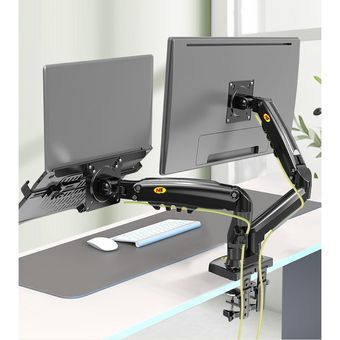 Soporte ergonómico para monitores y portátil a escritorio dual NORTH BAYOU