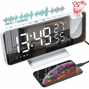 Despertador Para Dormitorio, Radio Reloj Fm Con 180 Pro