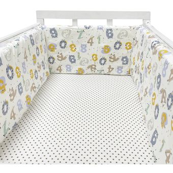 almohadas parachoques grueso decoración de habitación de recién nacidos cojín Protector de cuna Cama de bebé de diseño de estrellas nórdicas cuna de una pieza alrededor 