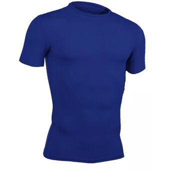 Buzo Deportivo Camiseta Larga Slim Fit Gym Lycra Fria Uv Azul oscuro