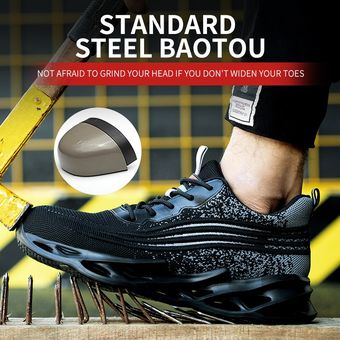 Botas de trabajo de seguridad con punta de acero para hombre zapatos de trabajo indestructibles con punta de acero 
