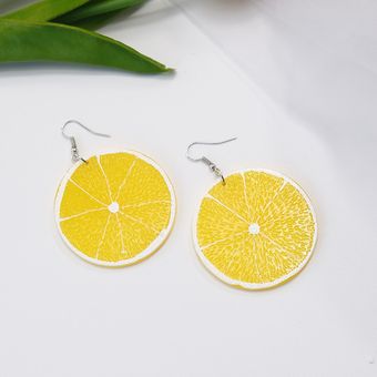 Mujeres Coreanas Lindas Limón Amarillo Fruta Estrella Joyas 