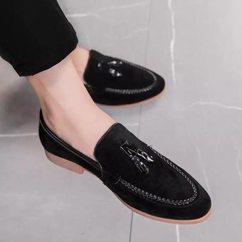 Zapatos de vestir sin cordones para hombre con zapatos de punta en punta 