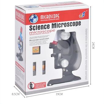 Microscopio de simulación Microscopio de juguete de alta definición 1200 veces Microscopio Ciencia y Educación Juguetes para niños 