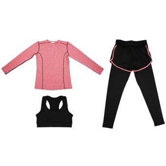 Rápido Dry Woman Gym Sports Running Yoga Sets Pantalones Ropa Tops y Chaleco 