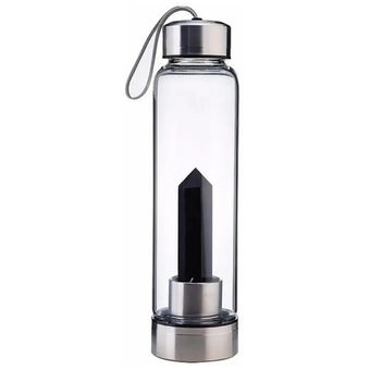 Botella De Vidrio Con Cuarzo Termo De Agua Cristal Natural