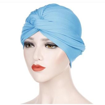 Turbante De Algodón Femenino Turbante Musulmán Brillante 