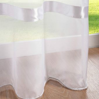 Cortina transparente blanca de cad con cinta para ventana de dor 