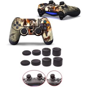 PS4 Skin Estampa Control Para Playstation 4 (God Of War 1 + Grips Pro)