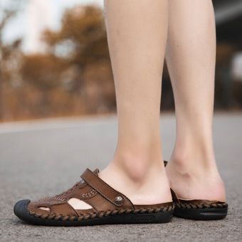 Sandalias casuales hechas a mano de Big Sze para hombre Zapatos de vadeo al aire libre de color caqui 
