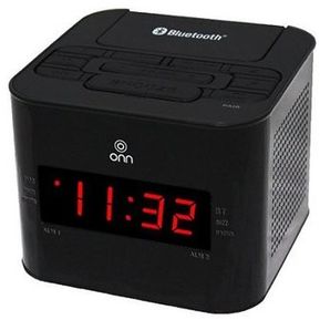 Radio Reloj Despertador ONN con Bluetooth Negro Liquidacion