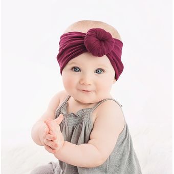 Diadema de nailon para bebé,turbante para niña recién naci 