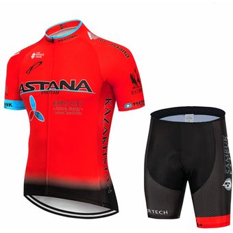 Camiseta de equipo de ciclismo 2020 Negro ASTANA 20D Bici MTB Ropa para Hombres Verano Pantalones Cortos Set 