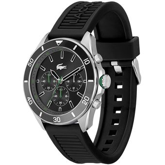  Lacoste Reloj de cuarzo de acero inoxidable para hombre con  correa de silicona, Negro -, Cuarzo : Ropa, Zapatos y Joyería