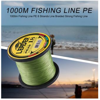 1000m Pesca Línea PE 8 filamentos línea trenzada fuerte ejército de pesca de línea verde militar verde- 