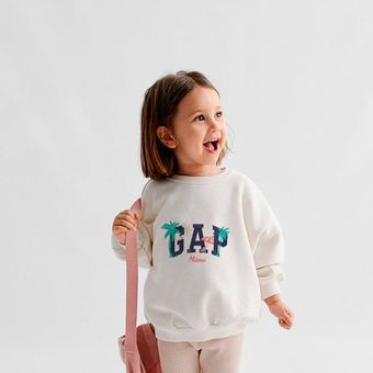 Buzo Gap Original Sweatshirt Para Ni o Color Blanco Talla XS