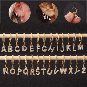 1 Pc Pendientes Colgantes C-z 26 Letras Pendientes De De De 