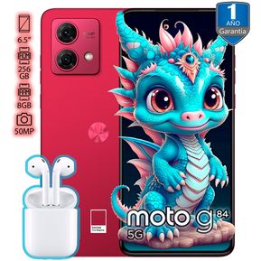 Celular Motorola Moto G84 5G 256GB 8GB - Rojo + Audifonos