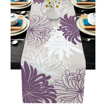Camino de mesa de lino y algodón bo decoración moderna para fiesta 