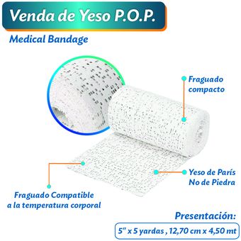Venda de Yeso POP Bandages 3″x 5 yardas bolsa x 1
