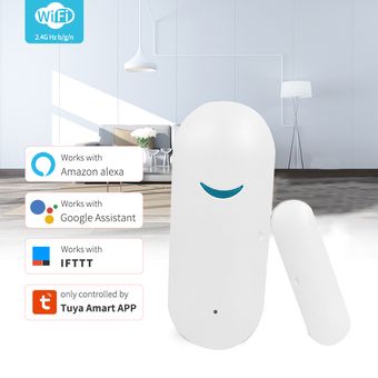 【En stock】 White Tuya Smart WiFi Door Sensor Door Open  Closed Detect 