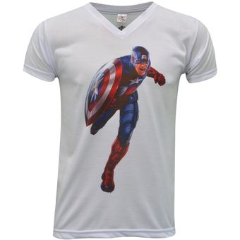 camiseta capitan america blanca