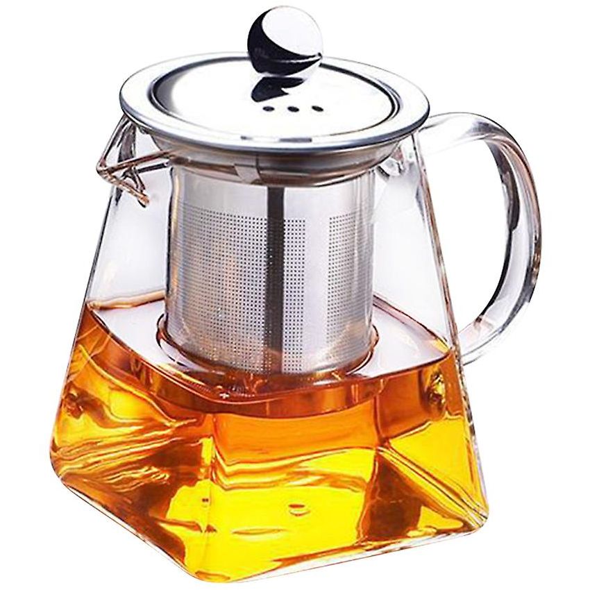 infusor para hojas sueltas Tetera con colador tetera de cristal juego de tetera – apto para lavavajillas juego de té con 4 vasos de doble pared de vidrio de borosilicato 1200 ml 